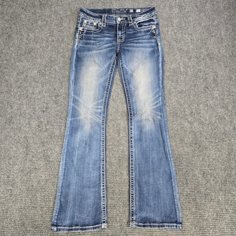Miss Me Standard Boot Jeans Womens Tag 28x32 Medium Wash Bling